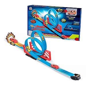 Pista Hot Carrinho Infantil Wheels Duplo Looping Dinossauro em