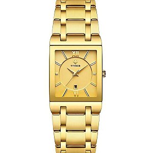 Relógio De Pulso Feminino Masculino Unissex Original Quadrado Top Luxo Wwoor 8858 - CH187