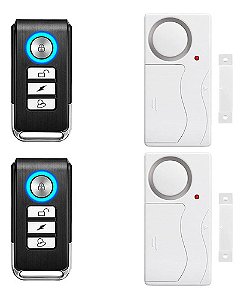 Kit 2 Alarmes + 2 Controles Remotos Som Muito Forte 108db - Ch223