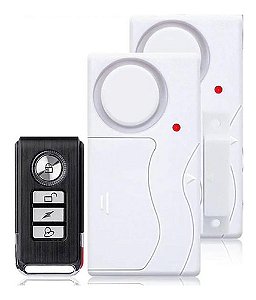 Kit 2 Alarmes + 1 Controle Remoto Residencial Comercial Som Muito Forte 108 dB - Ch225