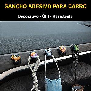 Kit 03 Ganchos Adesivos Carro Decorativo Útil Banco Painel Casa Cozinha Banheiro Quarto - Ch178