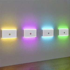 Balizador Luz Noturna Lâmpada Luminária Led Sensor de Movimento Multicores CH244