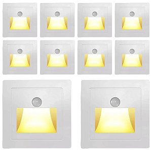 Balizador Kit 10 Sensor Movimento Corredor Escada Luxo Ch234
