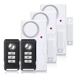 Kit 3 Alarmes + 2 Controles Comercial Residencial Ch190