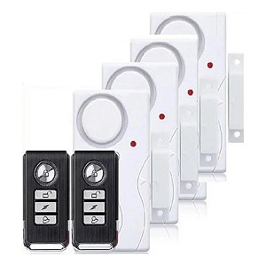 Kit 4 Alarmes + 2 Controles Residencial Comercial CH272