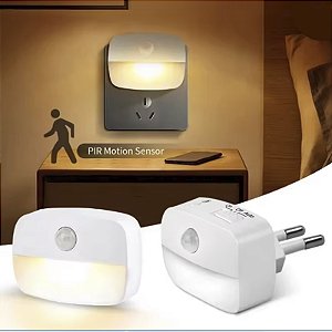 Luminária Com Sensor de Presença Movimento 3 Cores Ajustáveis Corredor Escada Quarto CH291