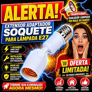 Soquete Extensor Bocal E27 Regulável Adaptador de Lâmpada CH294