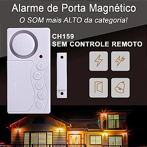 Alarme Residencial Magnético Sensor Controle Remoto Porta Janela Som Muito Forte 108db - CH159-CH160
