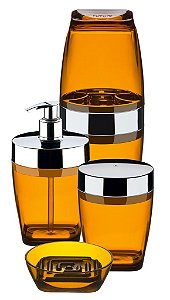 Conjunto Para Banheiro 4 Peças Âmbar Cromo – Sofisticação e Praticidade - 2705AB