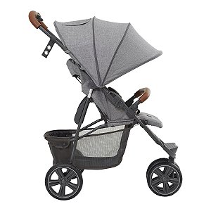 Carrinho Treviso 3 Woven Grey Com Couro - Abc Design