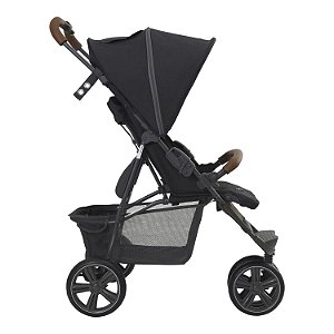 Carrinho Treviso 3 Woven Black Com Couro - Abc Design
