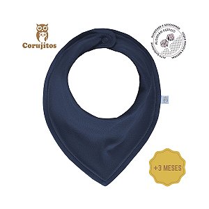 Babador Bandana +3 Meses Azul Marinho - Corujitos