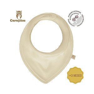 Babador Bandana +3 Meses Bege - Corujitos