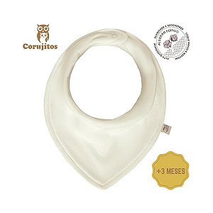 Babador Bandana +3 Meses Creme Off - Corujitos