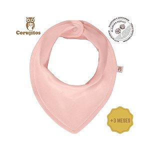 Babador Bandana +3 Meses Rosa Chá - Corujitos