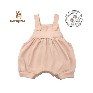 Banho De Sol Com Grelot Rosa Chá Tamanho P - 100% Algodão Egípcio - Corujitos