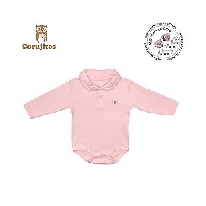 Body Social Gola Grelot Manga Longa Rosa Claro Tamanho P - Corujitos
