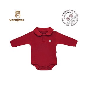 Body Social Gola Grelot Manga Longa Vermelho Tamanho P - Corujitos