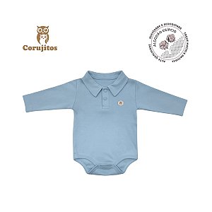 Body Social Gola Italiana Manga Longa Azul Claro Tamanho P - Corujitos