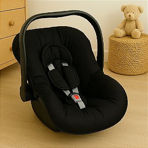 Capa Para Bebê Conforto Com Protetor De Cinto Basic Preto 100% Algodão -  Batistela