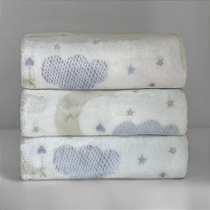Cobertor Luxo Lua Azul Bebê - Laço Bebê