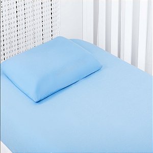 Lençol e Fronha Em Malha Para Berço Com 2 Peças Azul - Batistela