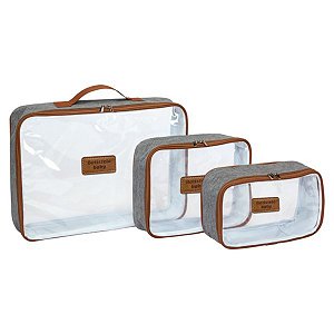 Organizador De Malas Chumbo e Visor Transparente 3 Peças - Batistela