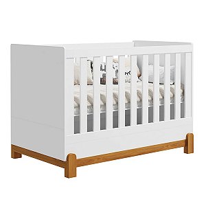 Berço Lotus Com Friso 2 em 1 Branco Fosco - Reller