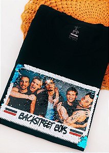T-shirt Backstreet Boys foto paetê