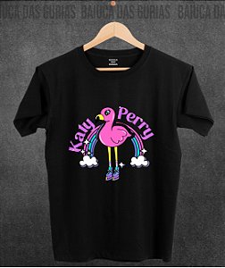 Camiseta Katy Perry - Flamingo Patins  (Manga com/sem paetê)