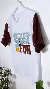 T-shirt Cyndi Lauper - Girls just wanna have fun  (Manga com/sem paetê)