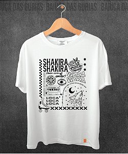 T-shirt Shakira Musicas (Manga com ou sem paetê)