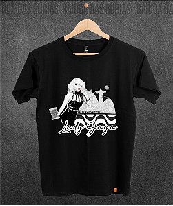 T-shirt Lady Gaga Rio P/B (Manga com ou sem paetê)