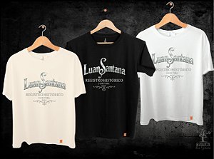 Camiseta Luan Santana - Registro Histórico prata (Manga com ou sem paetê)