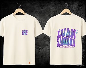 Camiseta Luan Santana - Lilás frente e costas (Manga com ou sem paetê)