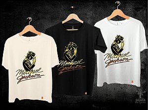 Camiseta Michael Jackson - Gold (Manga com ou sem paetê)