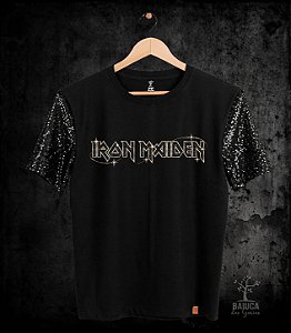 Camiseta Iron Maiden - Glam Rock (manga com / sem paetê)