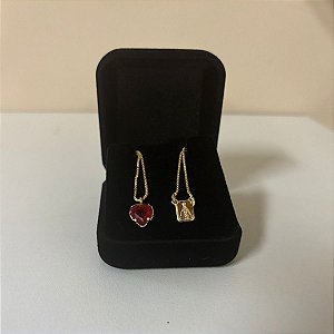 Escapulário Semijoia Dourado com Coração
