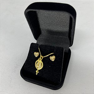 Conjunto Nossa Senhora com Cruz Cravejada