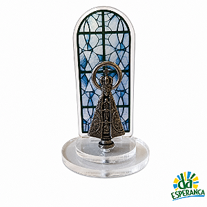 Mini Oratório Vitral Nossa Senhora Aparecida