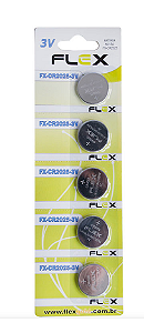 Cartela de Bateria Botão (FX-CR2025) 3 V - ( c/ 5 unidades)