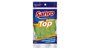 Luva Forrada Sanro Top Verde - Tamanho M - (Caixa c/ 100 Pares )