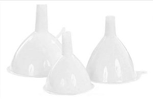 CONJUNTO DE FUNIL PLÁSTICO 3 PEÇAS - CAIXA C/12 UNIDADES