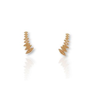 Brinco Sofisticado de Folhagem em Ouro ou Ródio