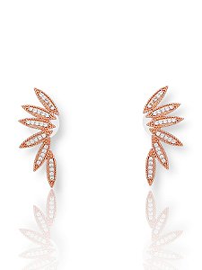 Brinco Semijoia Folha Cintilante Banhado a Ouro