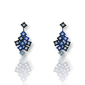 Brinco Semijoia Folheado a Ródio Negro com Zircônia: Luxo e Brilho Deslumbrantes