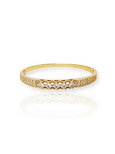 Bracelete Elegante Cravejado com Zircônias – Folheado a Ouro ou Ródio