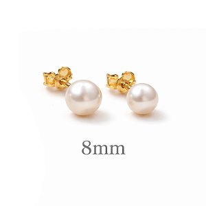 Kit com 2 Pares de Brincos de Pérola – 8 mm e 10 mm | Folheado a Ouro ou Ródio