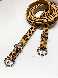 Cinto fininho ONÇA com fivela redonda