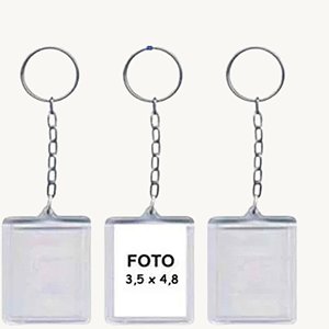 Kit 12 pçs Chaveiro Acrílico Para Foto Porta Retrato 3x4cm - RU44